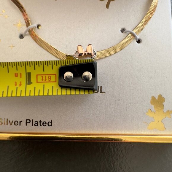 Disney Bowtiful Minnie Mouse Necklace Fine Silver Plated Bow Gold Tone - Picture 4 of 9